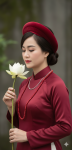 Prompt áo dài đỏ